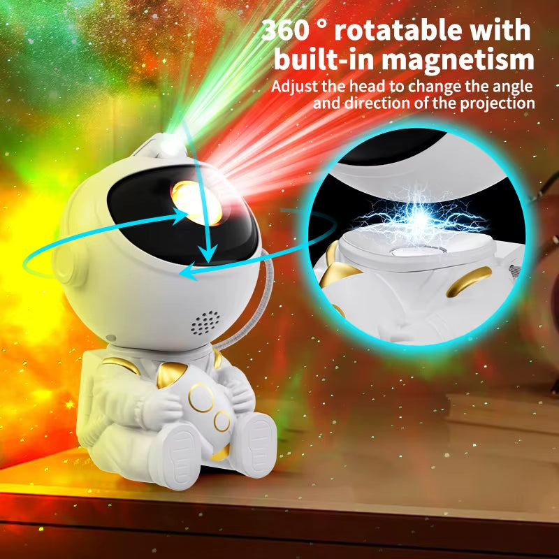 LED Star Galaxies Projector Night Light Astronaut Starry Sky Bedroom Room Decor Children'S Gift - LED Atmosphere Creating Lamp